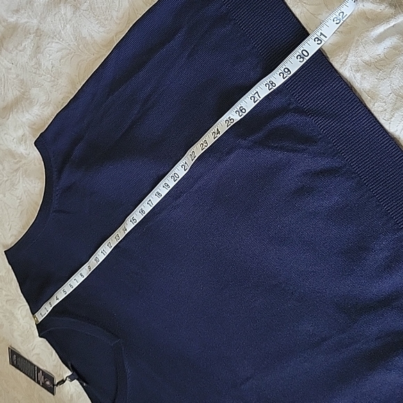 Hart Schaffner Marx Fine Merino Wool Sweater Vest Tall Man Navy Blue XLT 2XT NWT - Picture 10 of 15